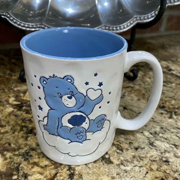 Care Bears Mug - 17oz Grumpy Bear Mug Blue Dimpled - new never used - Picture 1 of 6